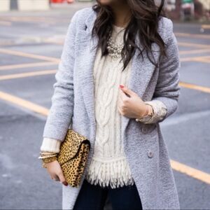 Banana Republic Italian Yarn Cable Fringe Sweater